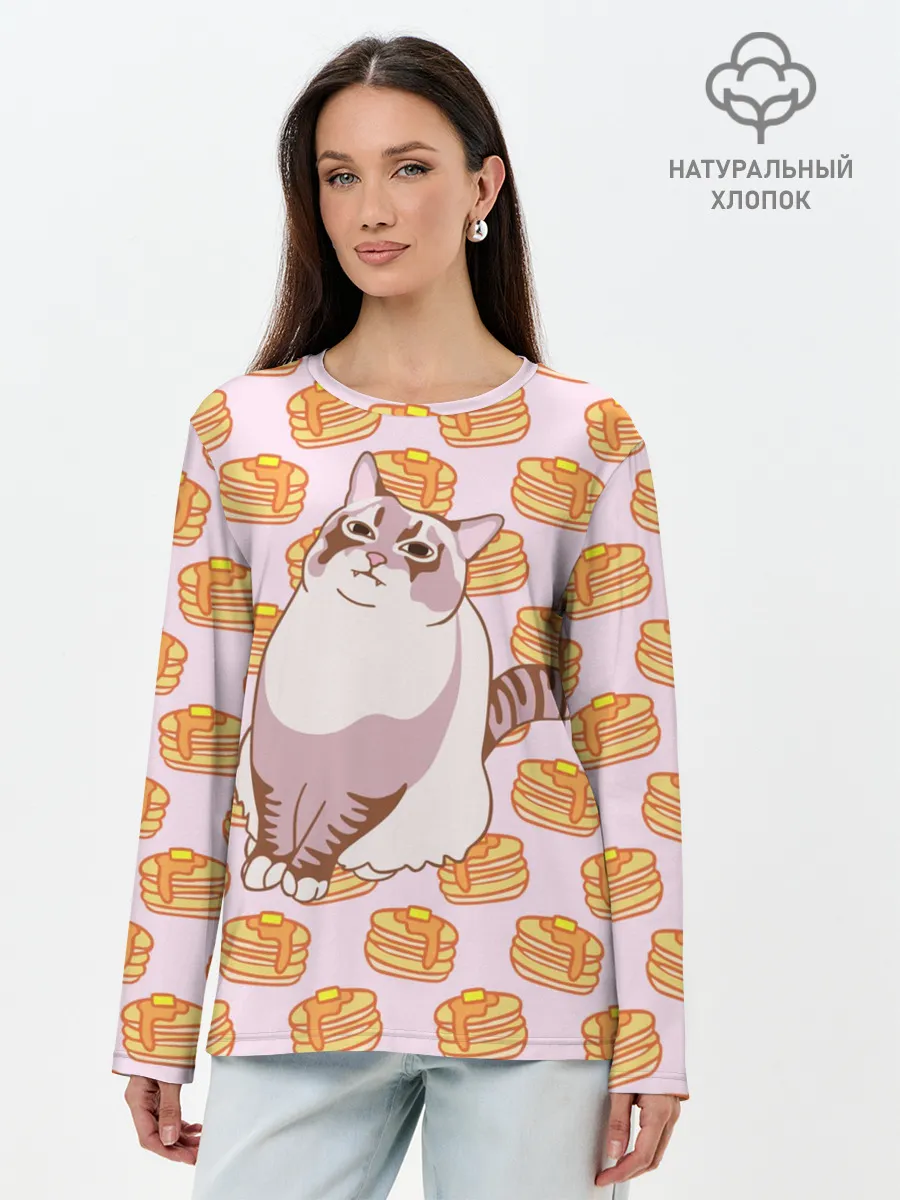 Лонгслив женский. Хлопок / Блины