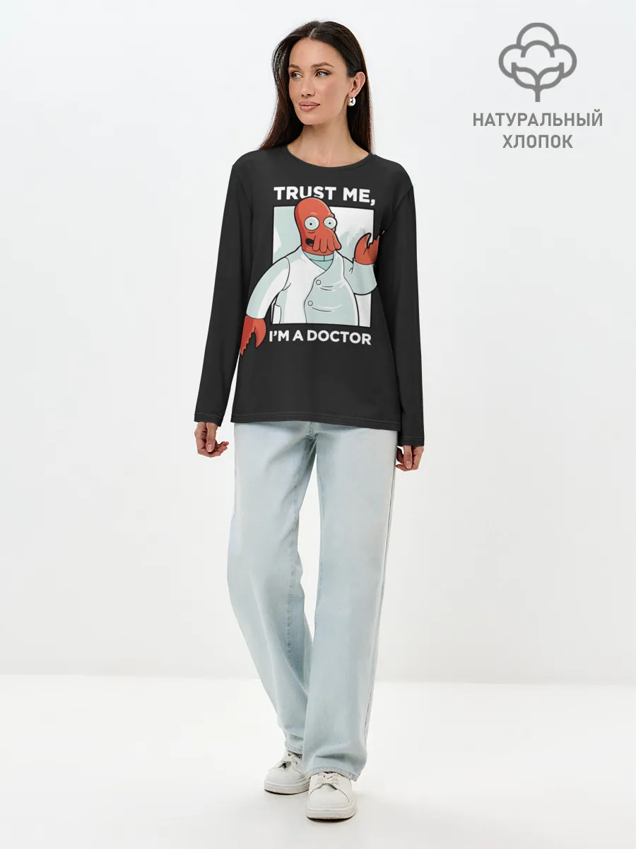 Лонгслив женский. Хлопок / Зойдберг
