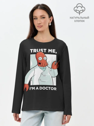 Лонгслив женский. Хлопок / Зойдберг