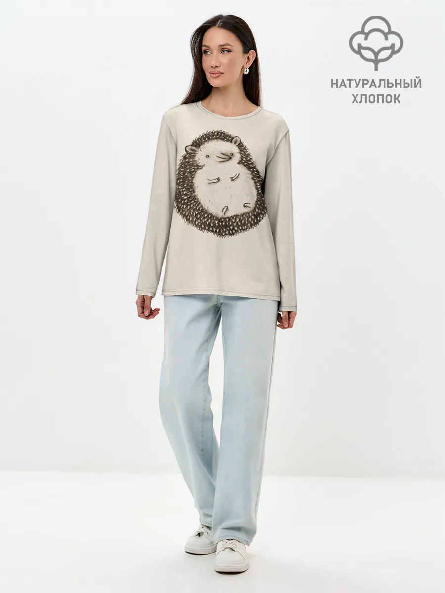 Лонгслив женский. Хлопок / Пузико Ежика
