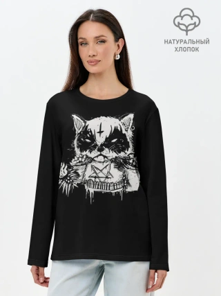 Лонгслив женский. Хлопок / Dark Cat