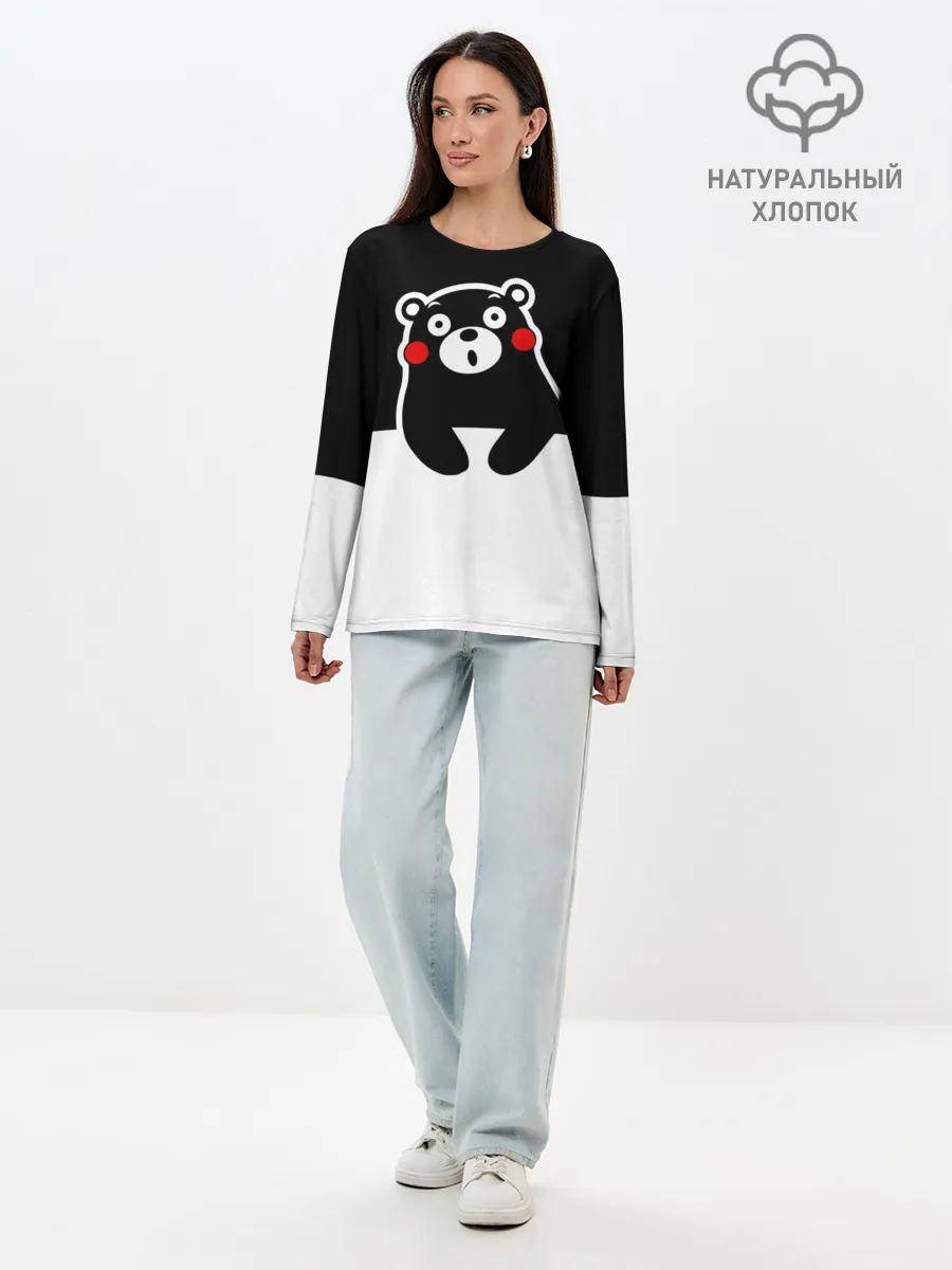 Лонгслив женский. Хлопок / Kumamon повис