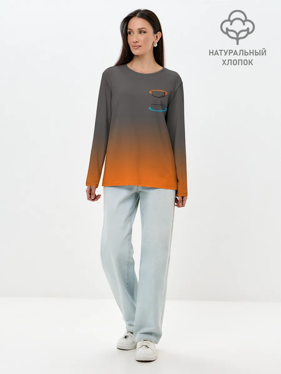 Лонгслив женский. Хлопок / Карман в Портале
