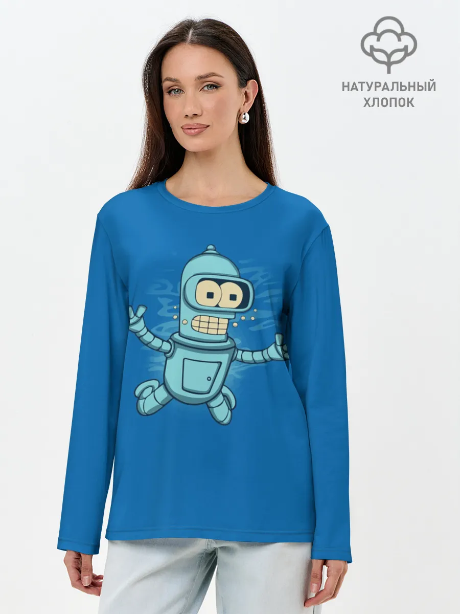 Лонгслив женский. Хлопок / Bender Nevermind