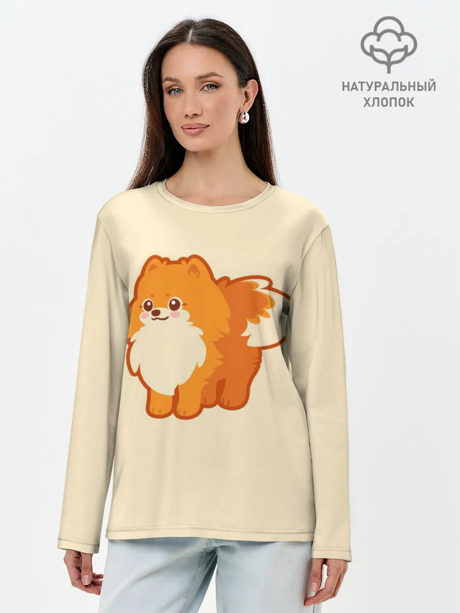 Лонгслив женский. Хлопок / Шпиц
