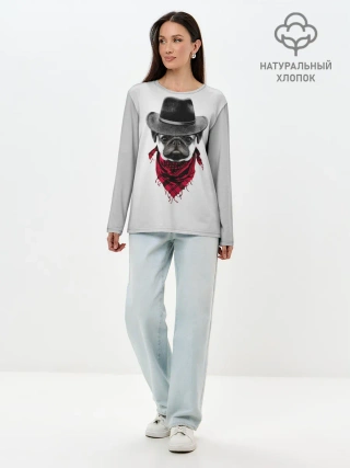 Лонгслив женский. Хлопок / Мопс