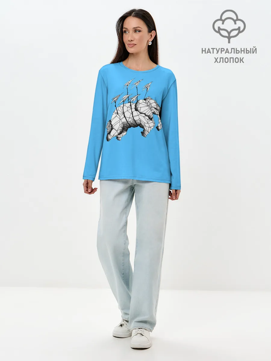Лонгслив женский. Хлопок / Бумажный Слон