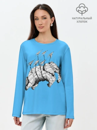 Лонгслив женский. Хлопок / Бумажный Слон