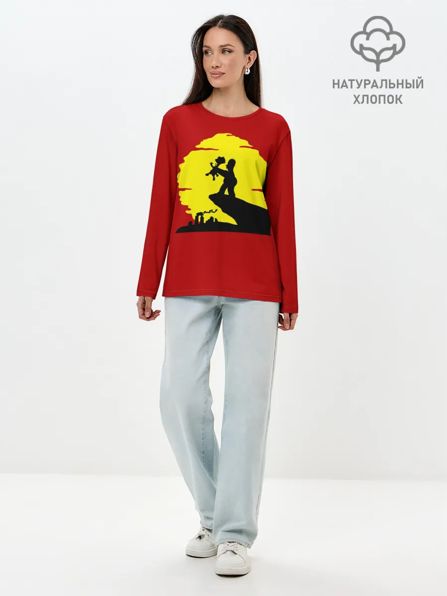 Лонгслив женский. Хлопок / Гомер и Барт