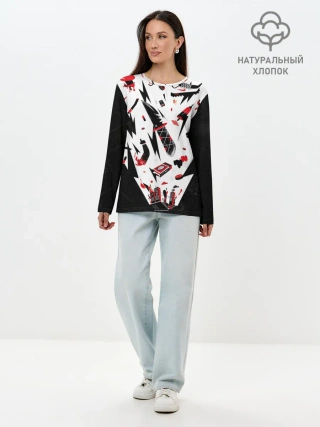 Лонгслив женский. Хлопок / Кровосток