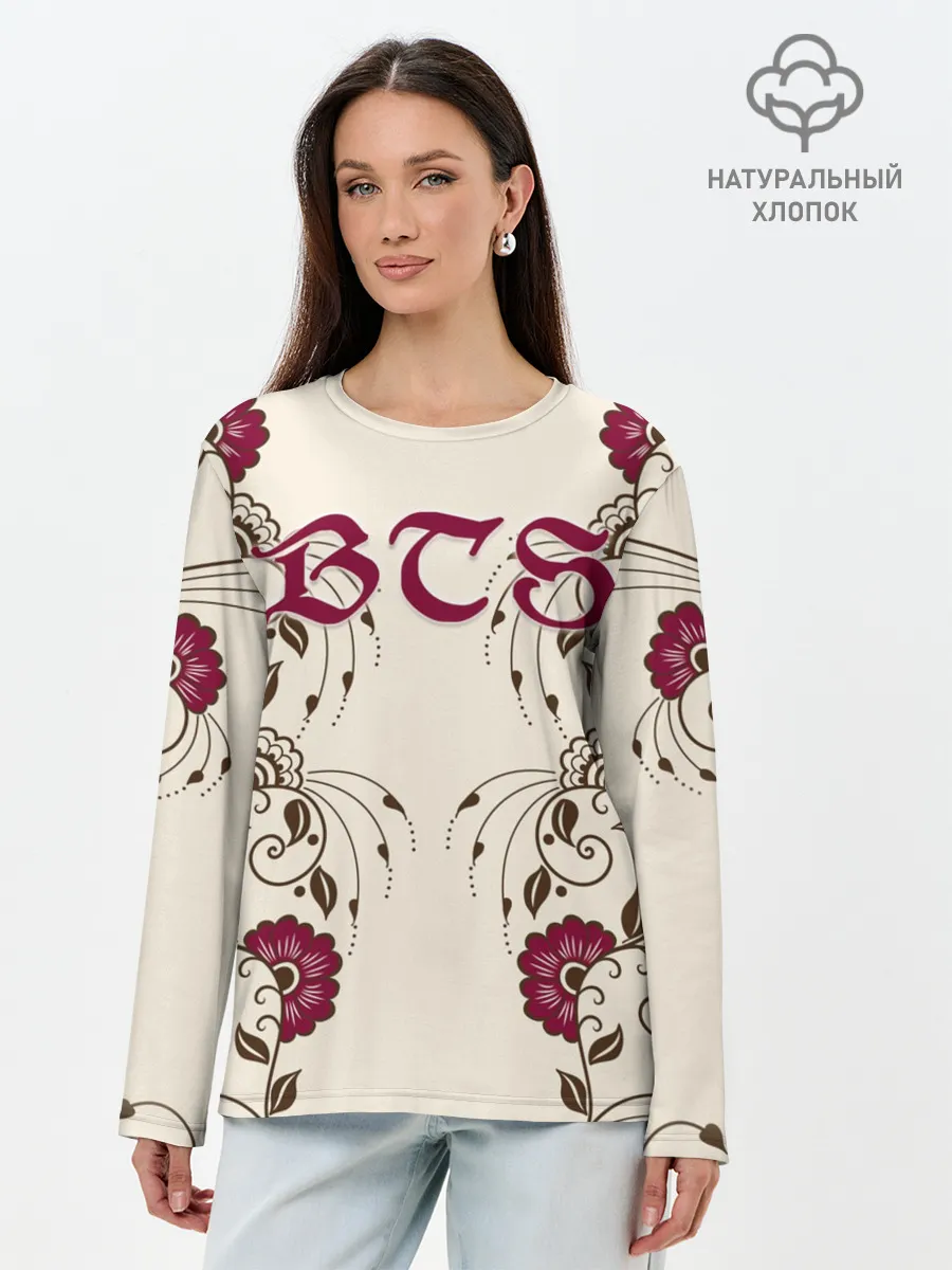 Лонгслив женский. Хлопок / BTS