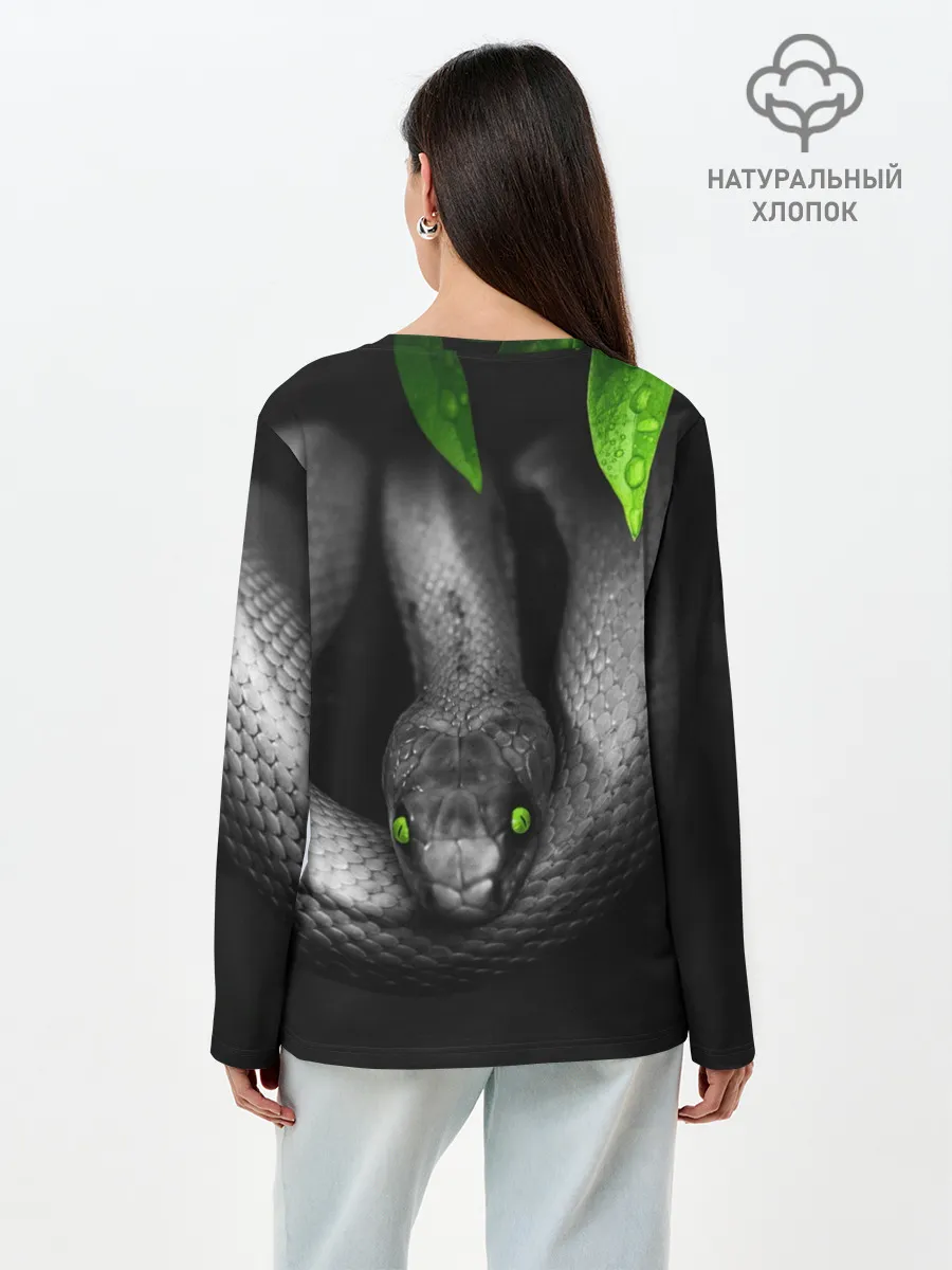 Лонгслив женский. Хлопок / Змея
