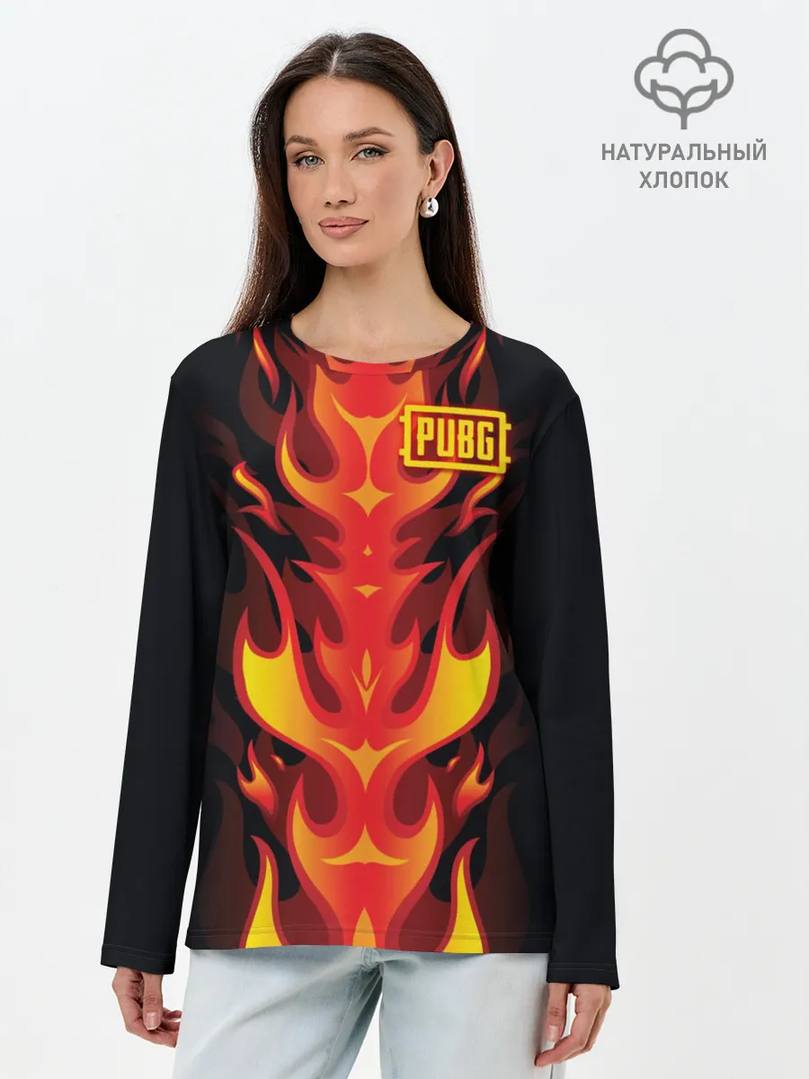 Лонгслив женский. Хлопок / PUBG Fire