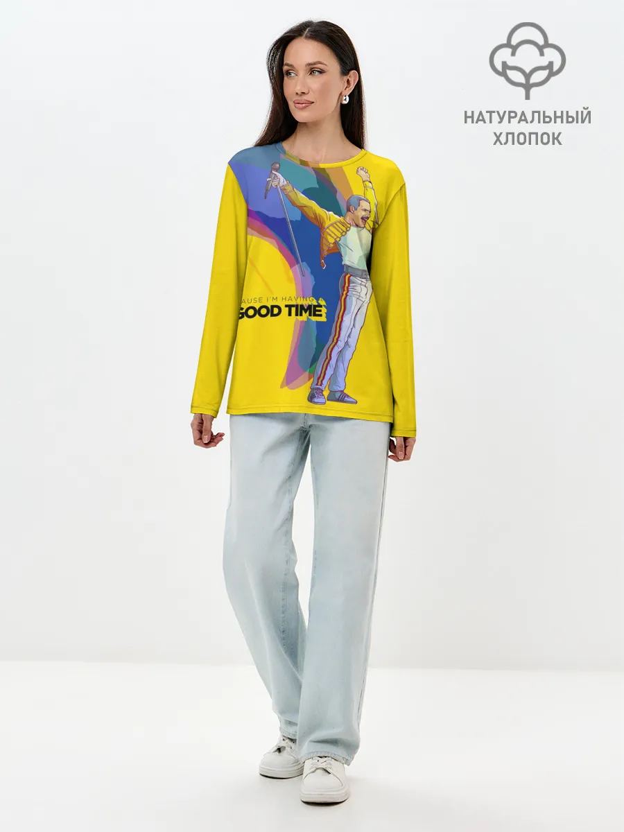 Лонгслив женский. Хлопок / Фредди Меркьюри