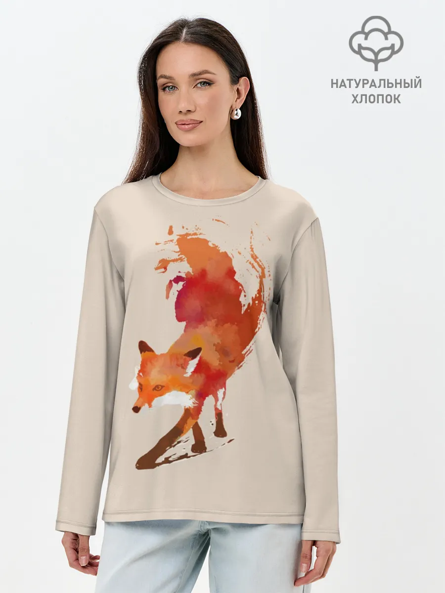 Лонгслив женский. Хлопок / Paint Fox