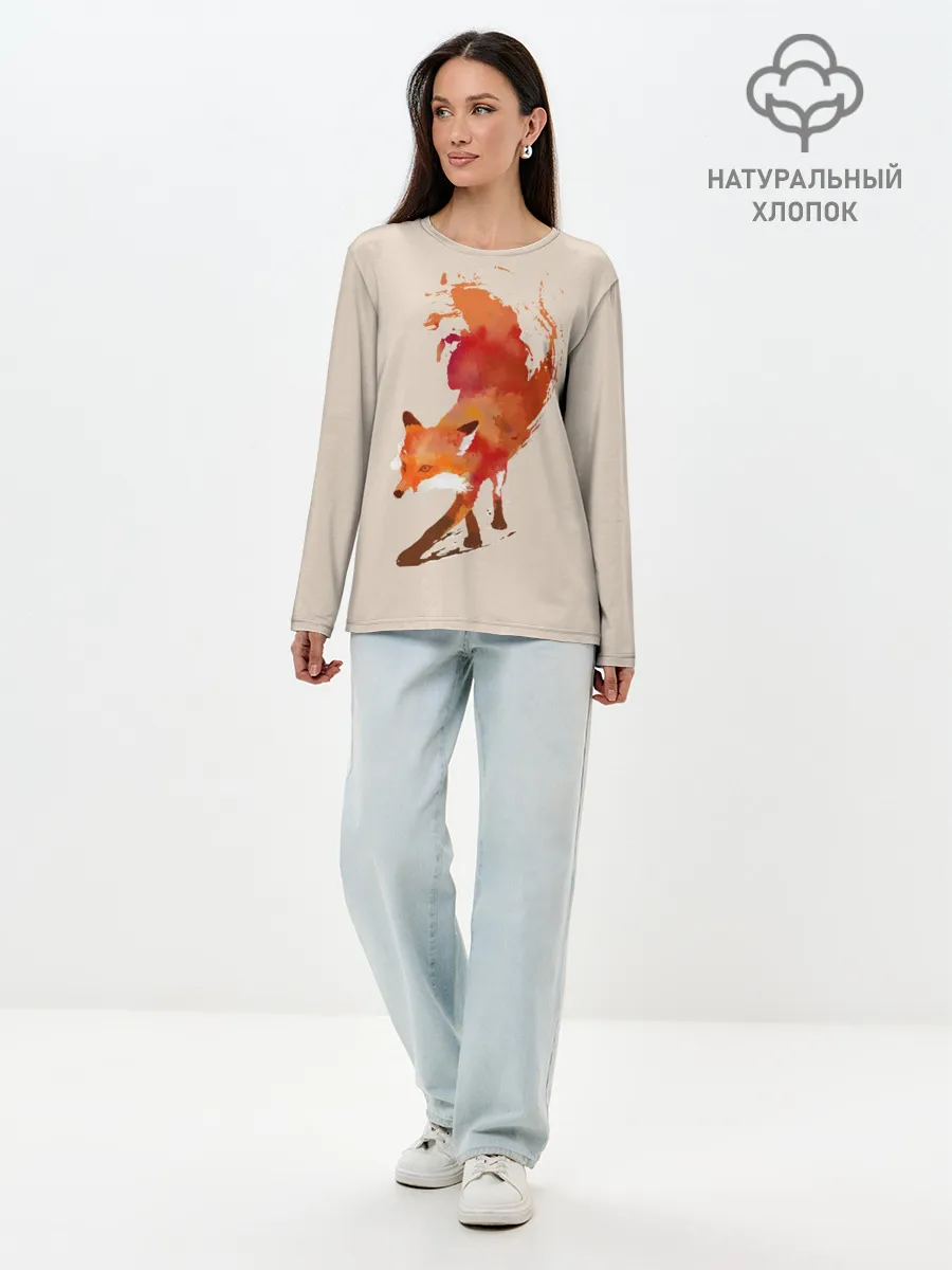 Лонгслив женский. Хлопок / Paint Fox
