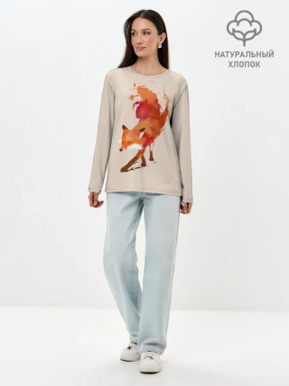 Лонгслив женский. Хлопок / Paint Fox