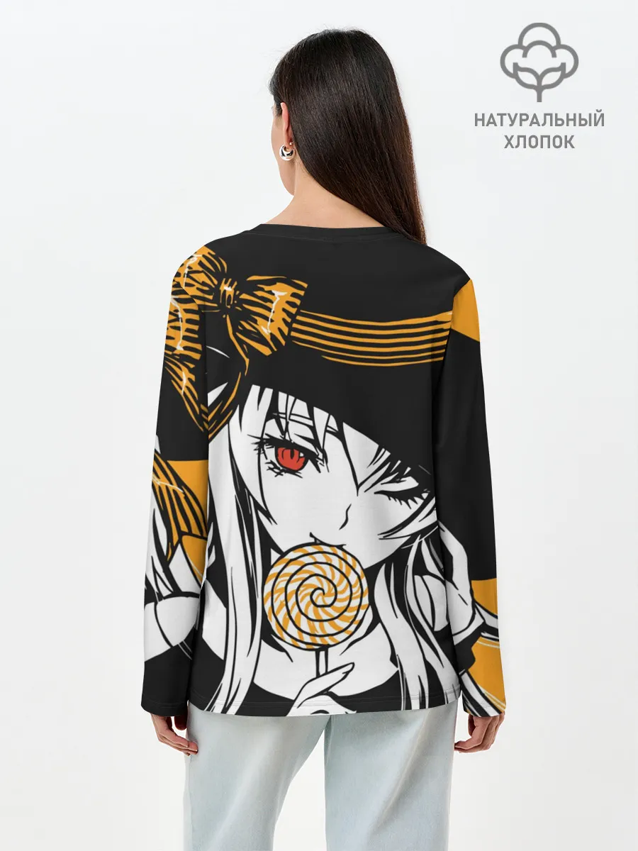 Лонгслив женский. Хлопок / Ведьма