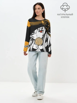 Лонгслив женский. Хлопок / Ведьма