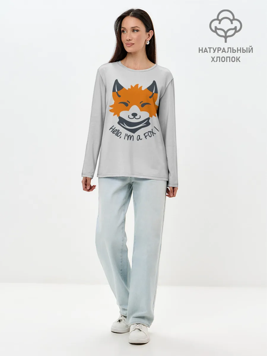 Лонгслив женский. Хлопок / Hello Fox