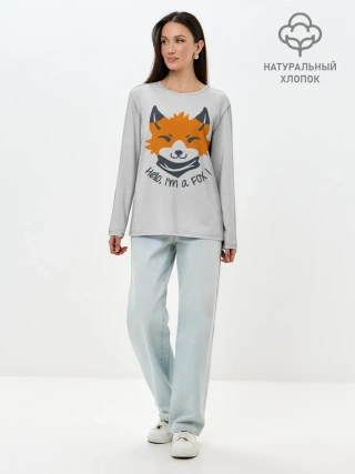 Лонгслив женский. Хлопок / Hello Fox