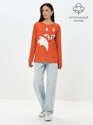 Лонгслив женский. Хлопок / Лисичка