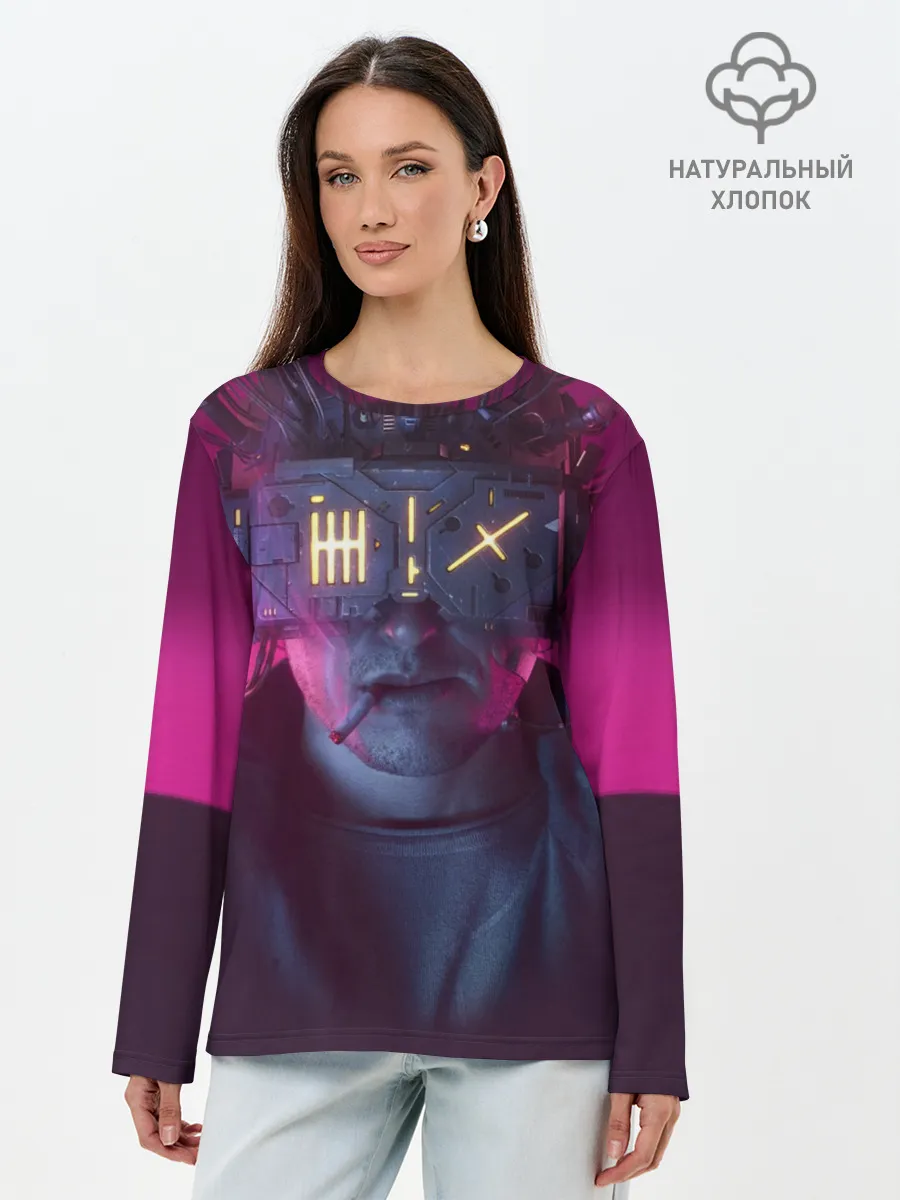 Лонгслив женский. Хлопок / Нейромант