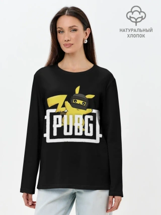 Лонгслив женский. Хлопок / Pikachu PUBG