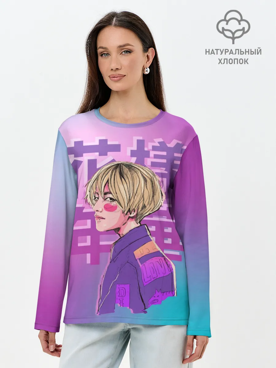 Лонгслив женский. Хлопок / Taehyung BTS