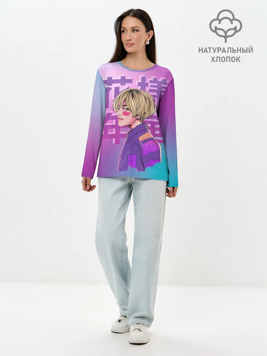 Лонгслив женский. Хлопок / Taehyung BTS