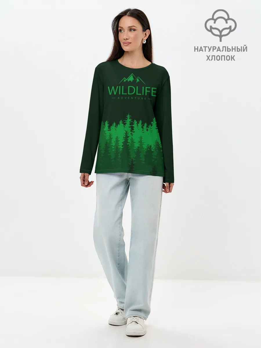 Лонгслив женский. Хлопок / adventure