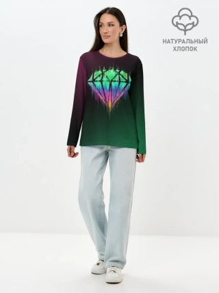 Лонгслив женский. Хлопок / Бриллиант