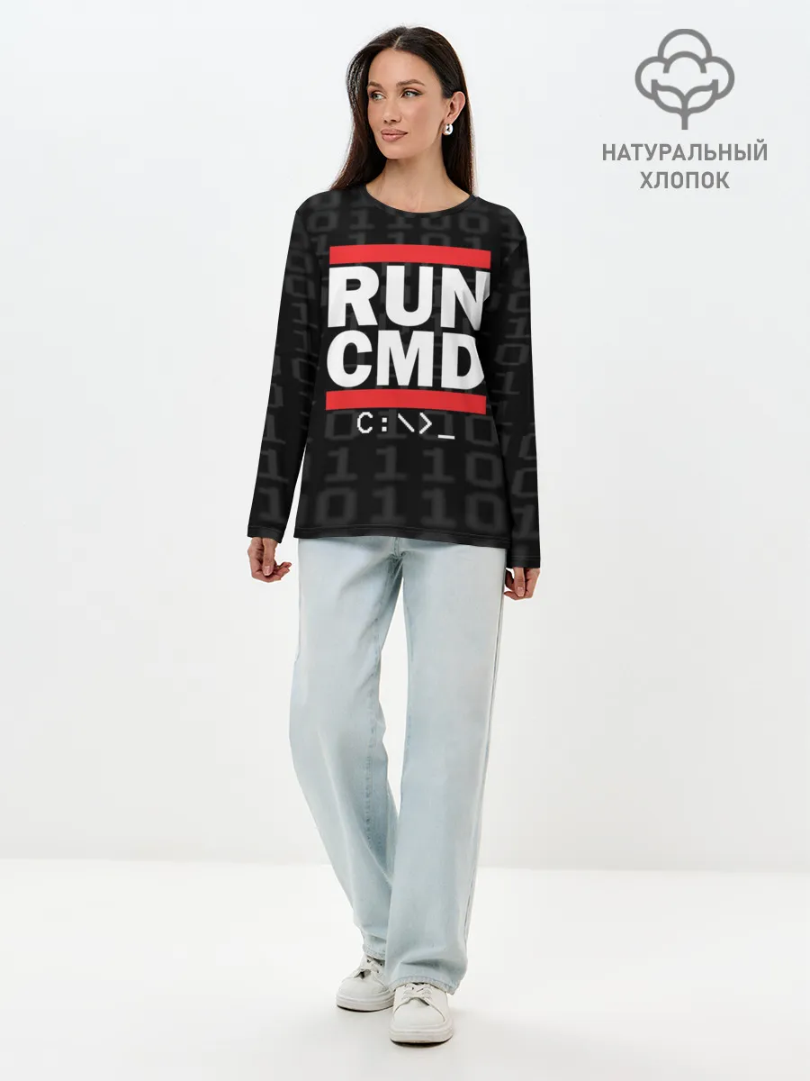 Лонгслив женский. Хлопок / RUN CMD