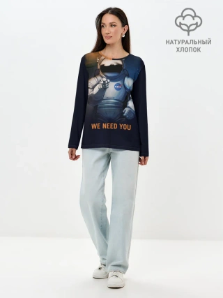 Лонгслив женский. Хлопок / NASA