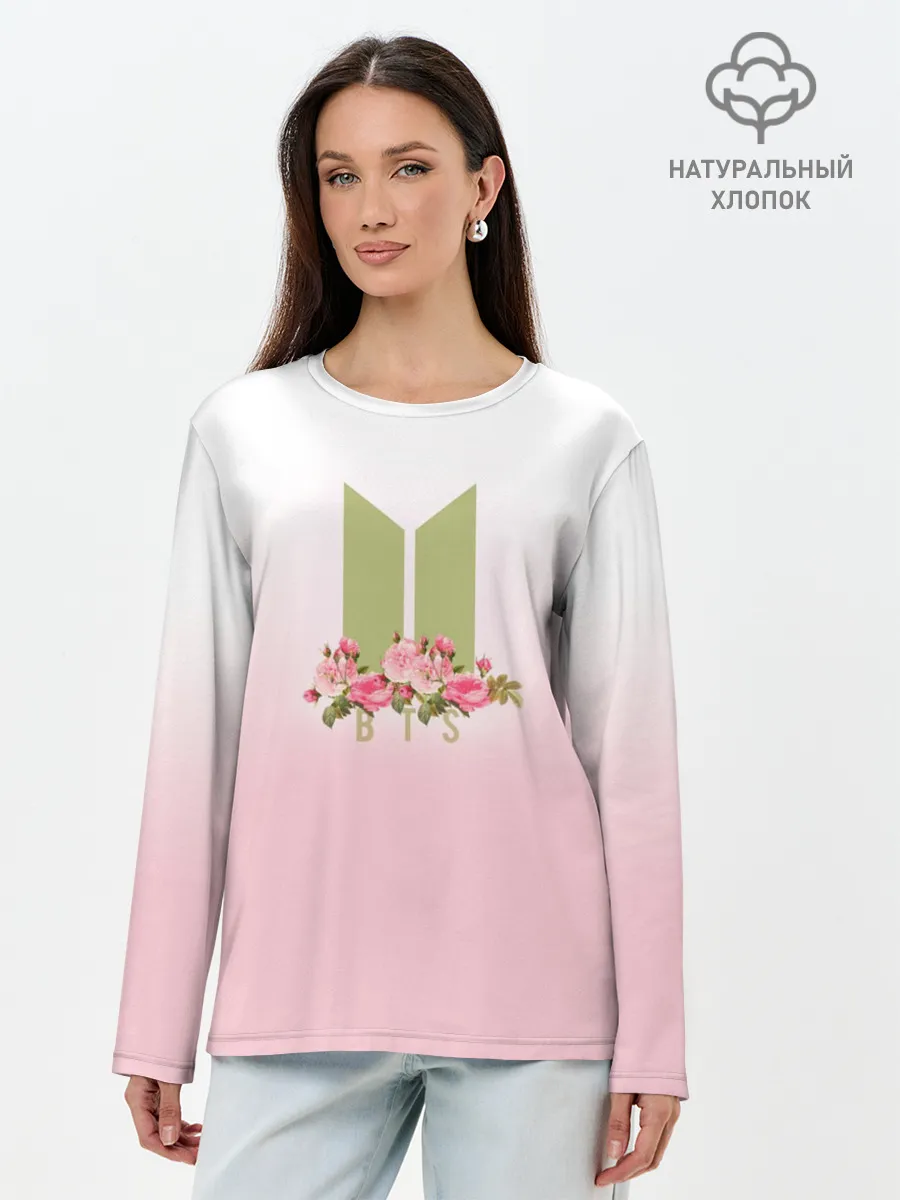 Лонгслив женский. Хлопок / BTS