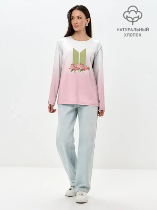 Лонгслив женский. Хлопок / BTS