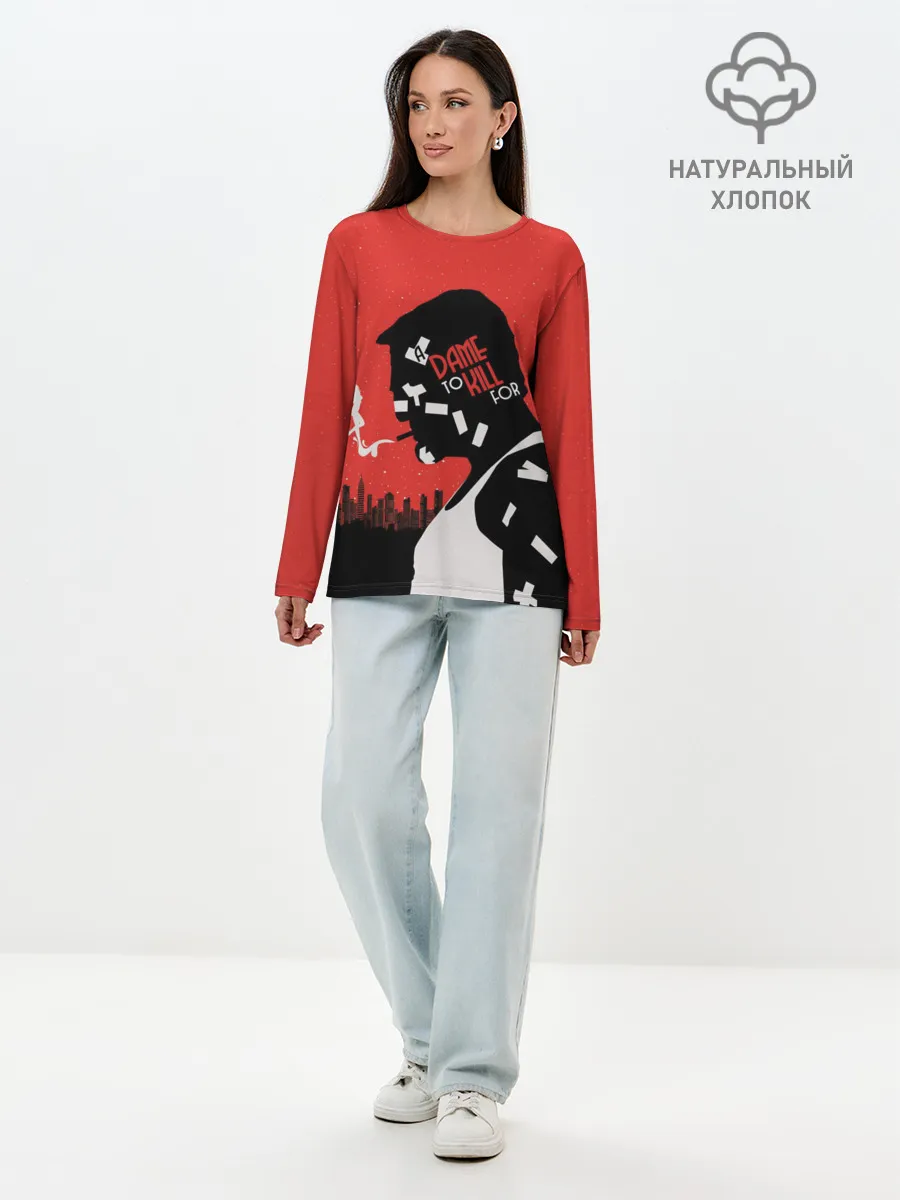 Лонгслив женский. Хлопок / Город грехов