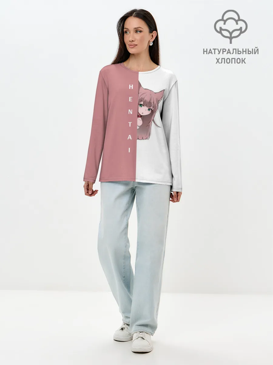Лонгслив женский. Хлопок / Японская анимация