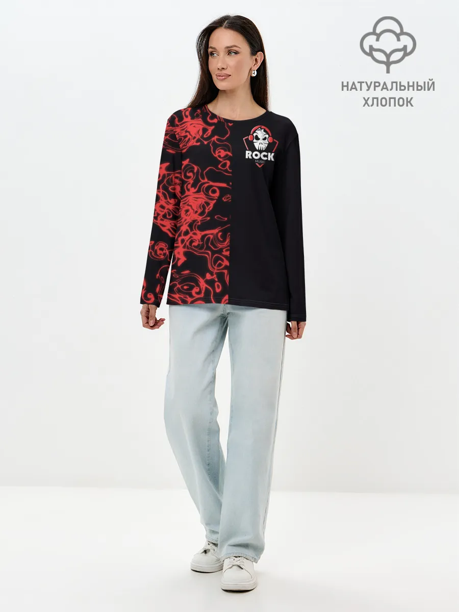 Лонгслив женский. Хлопок / I Love Rock