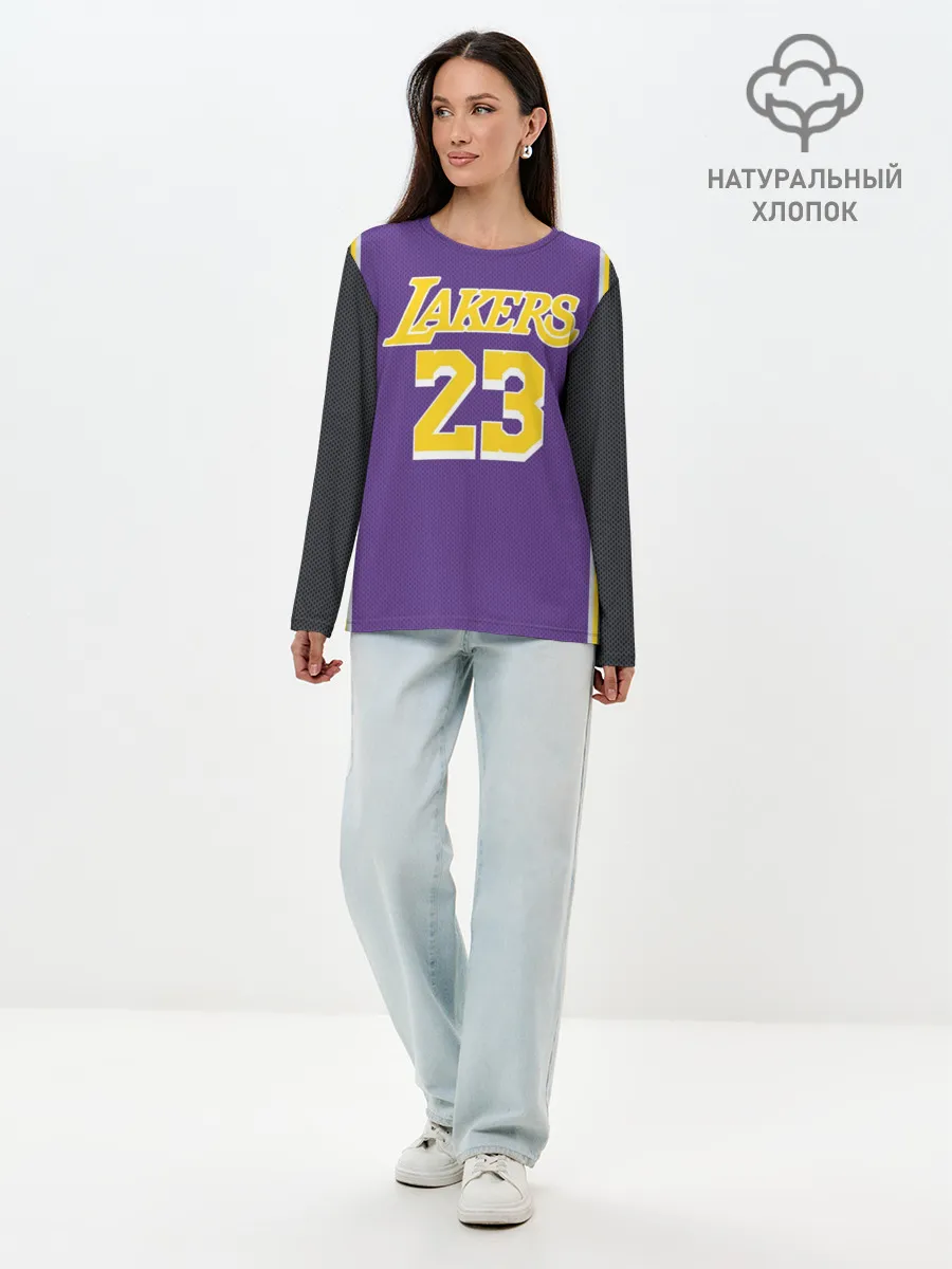 Лонгслив женский. Хлопок / James LA Lakers 2019