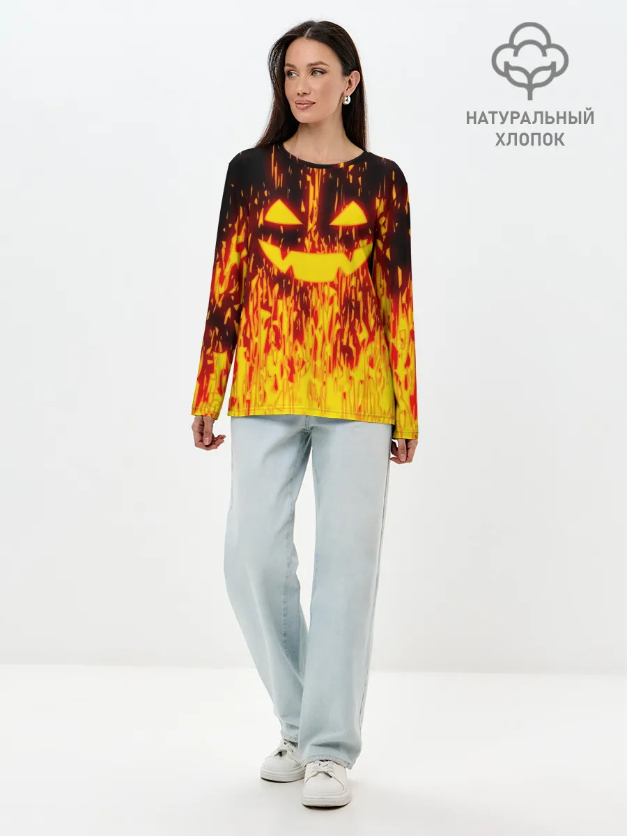 Лонгслив женский. Хлопок / FIRE PUMPKIN