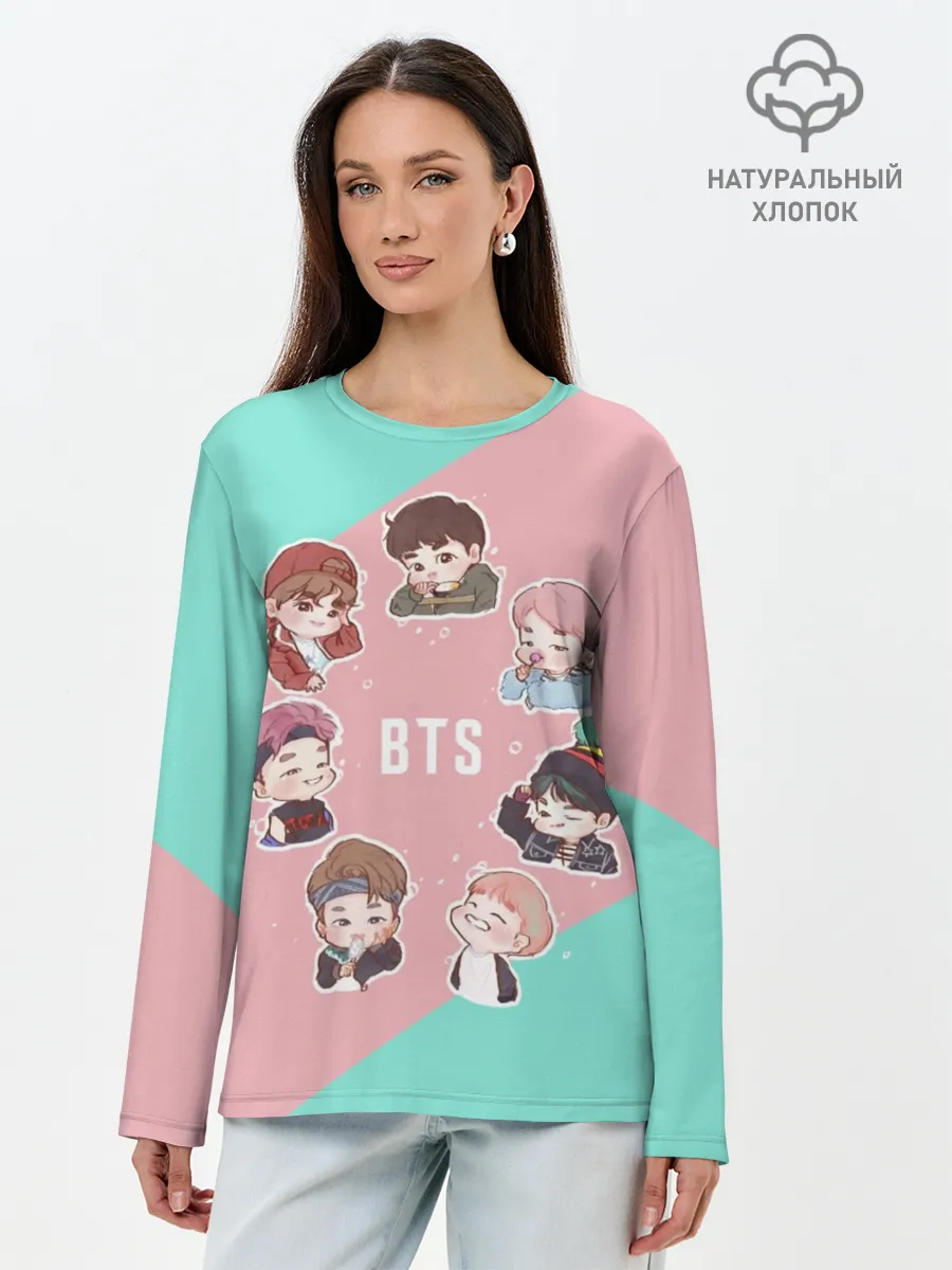 Лонгслив женский. Хлопок / BTS