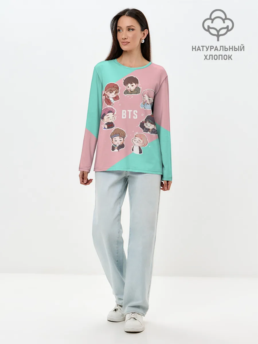 Лонгслив женский. Хлопок / BTS