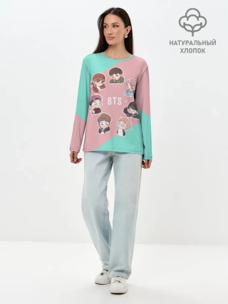Лонгслив женский. Хлопок / BTS