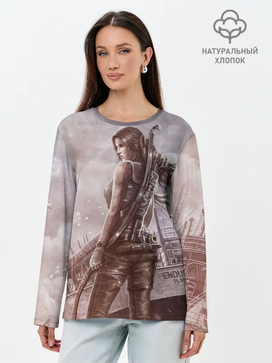 Лонгслив женский. Хлопок / Tomb Raider