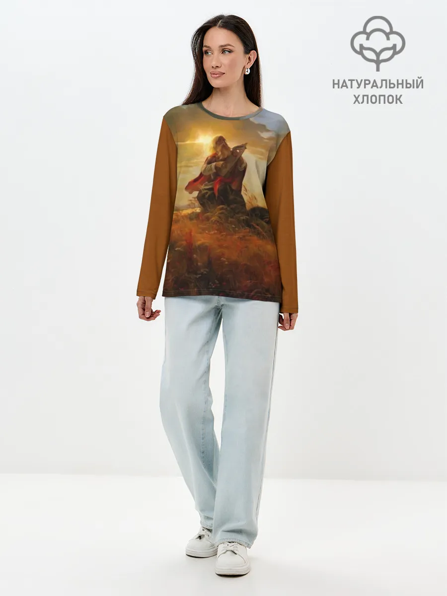 Лонгслив женский. Хлопок / русь