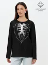 Лонгслив женский. Хлопок / Скелет