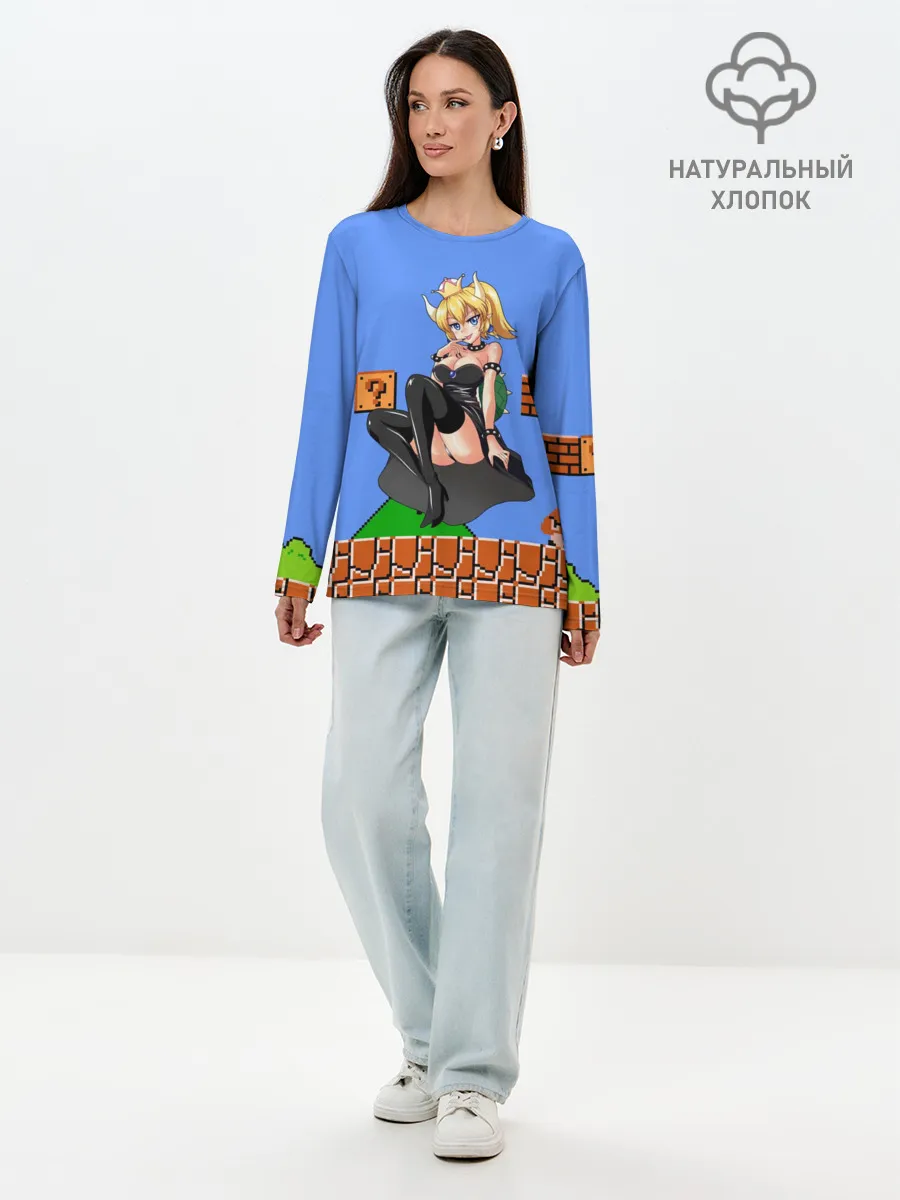 Лонгслив женский. Хлопок / Bowsette