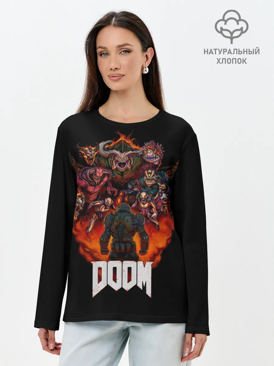 Лонгслив женский. Хлопок / DooM