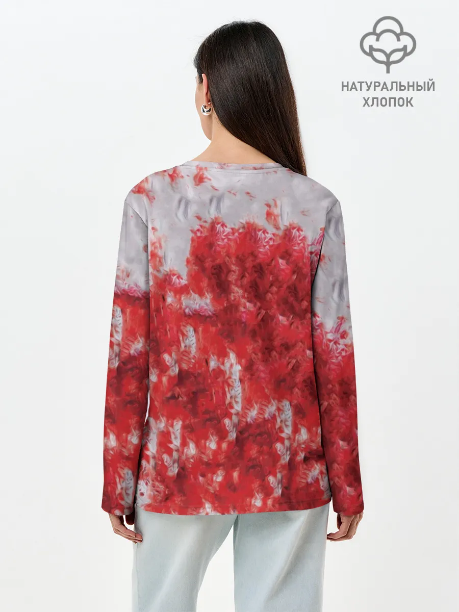 Лонгслив женский. Хлопок / Кровь